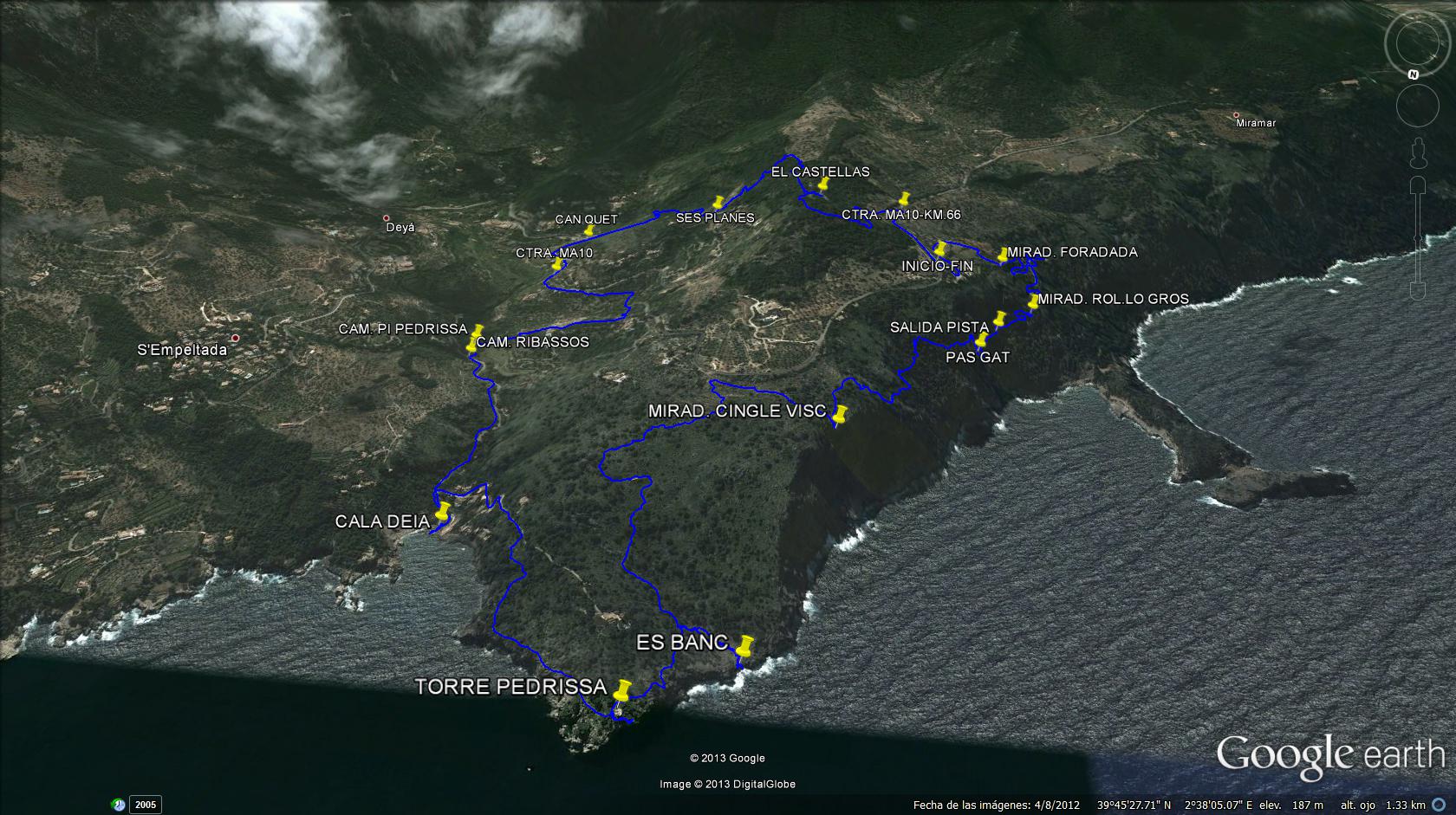 La ruta en 3D