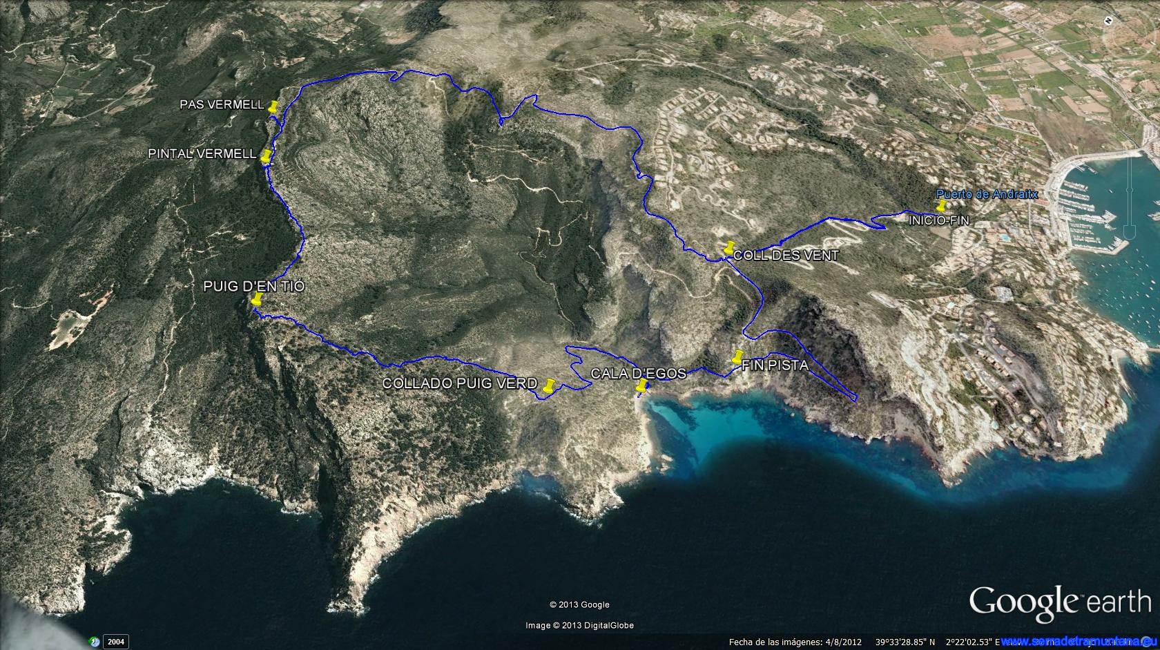 La ruta en 3D