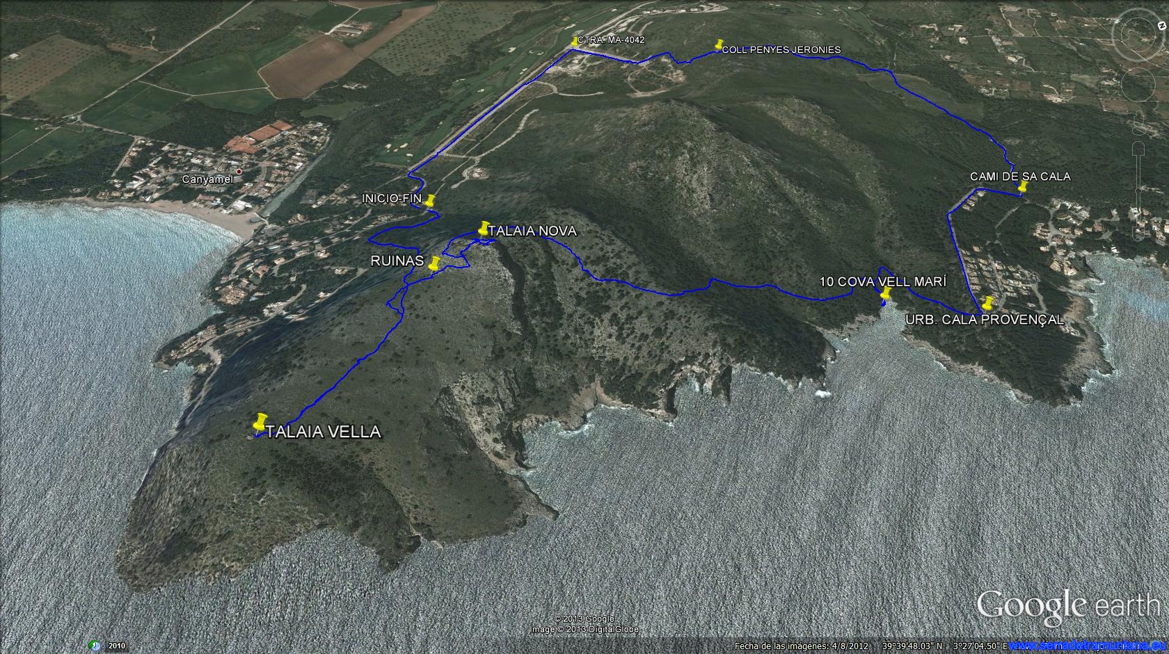 La ruta en 3D