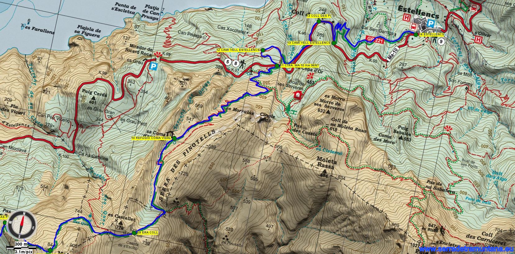 Mapa de la segunda mitad de la ruta